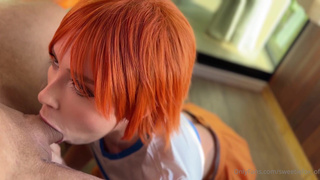 Выебал рыжеволосую воровку Nami из «One Piece. Большой куш»